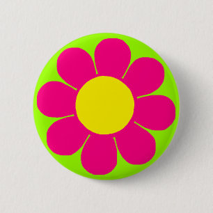 Flower Power 6 Cm Round Badge