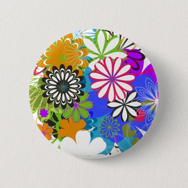 Flower Power! 6 Cm Round Badge (Front)