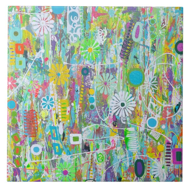 Flower Power 6 x 6 Ceramic Tile (Front)