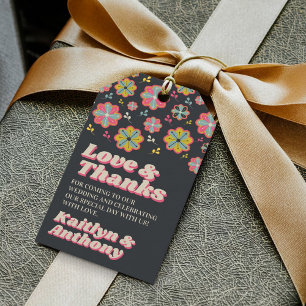 Flower Power 70's Retro Groovy Wedding Gift Tags