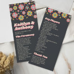 Flower Power 70's Retro Groovy Wedding Programme<br><div class="desc">Celebrate in style with these very trendy 70's retro style wedding programs. This design is easy to personalize with your special event wording and your guests will be thrilled when they see these fabulous programs. Matching items can be found in the collection.</div>