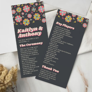 Flower Power 70's Retro Groovy Wedding Programme
