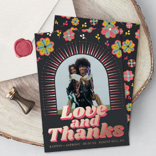 Flower Power 70's Retro Groovy Wedding Thank You