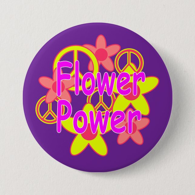 Flower Power 7.5 Cm Round Badge (Front)