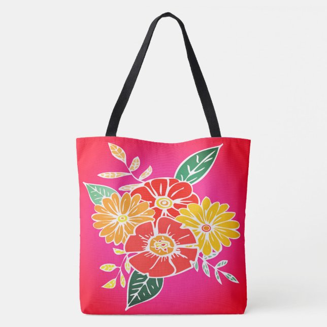 Flower Power #9 Sangria Tote Bag (Back)