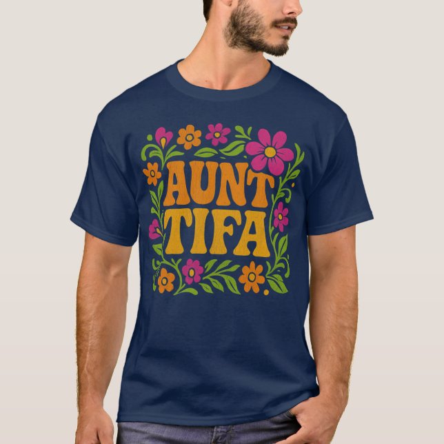 Flower Power Auntifa Retro Vibes girl T-Shirt (Front)