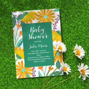 Flower Power Baby Shower Invitation