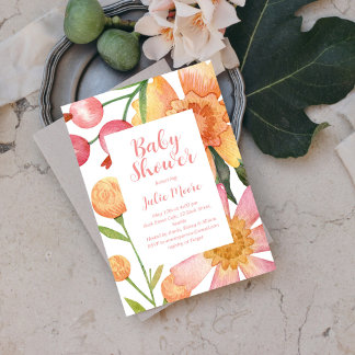 Flower Power Baby Shower Invitation