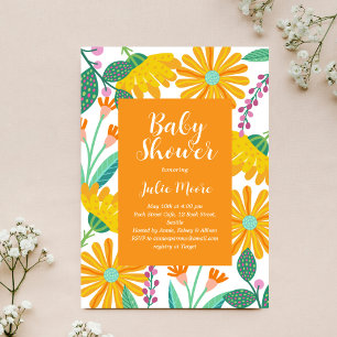 Flower Power Baby Shower Invitation