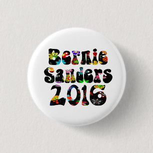 Flower Power Bernie Sanders 2016 3 Cm Round Badge