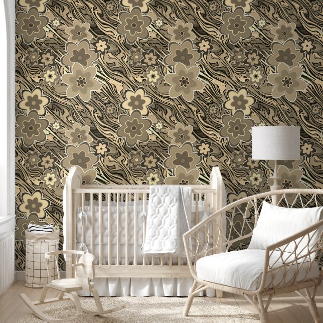 Flower Power Blossoms seamless pattern 3a Wallpaper (Kids)