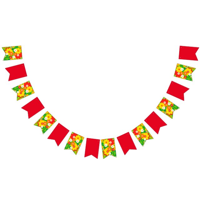 Flower Power Bouquet - coloured pattern 1 Bunting (All)