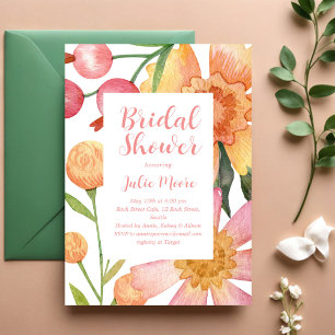 Flower Power Bridal Wedding Shower Invitation