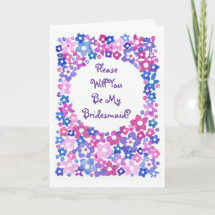 'Flower Power' Bridesmaid Invitation to Customise
