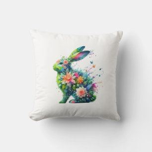 Flower Power Bunny Rabbit Cushion