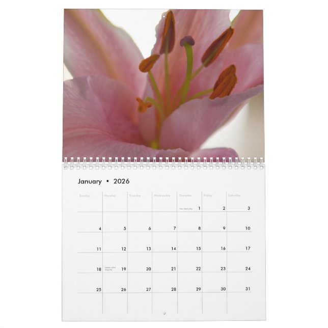 Flower Power Calendar (Jan 2026)