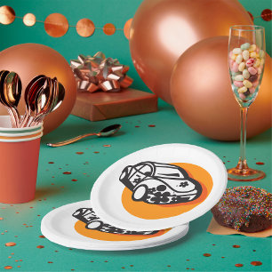 Flower Power Car Cute Hippie Style Paper Plate
