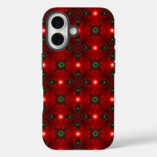 Flower Power, Christmas Magic in Red and Green Case-Mate iPhone Case (Back)