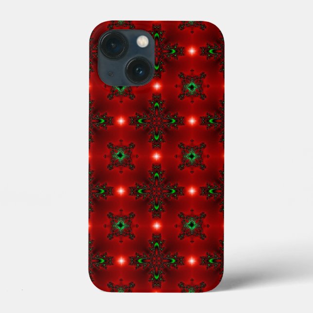 Flower Power, Christmas Magic in Red and Green Case-Mate iPhone Case (Back)