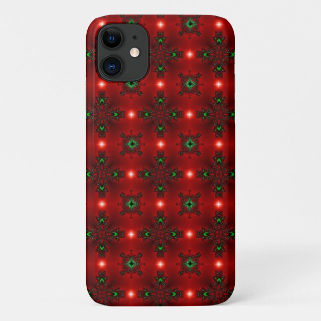 Flower Power, Christmas Magic in Red and Green Case-Mate iPhone Case (Back)