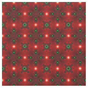 Flower Power, Christmas Magic in Red and Green Fabric