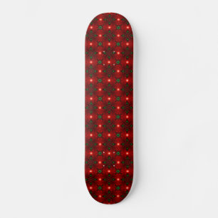 Flower Power, Christmas Magic in Red and Green Skateboard