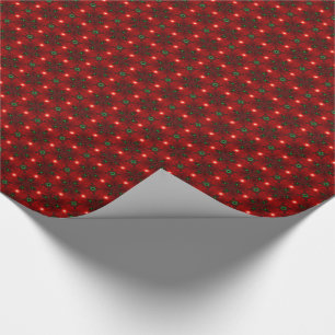 Flower Power, Christmas Magic in Red and Green Wrapping Paper
