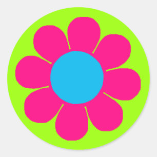 Flower Power Classic Round Sticker