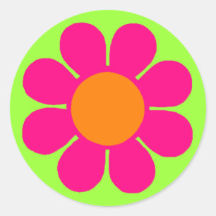 Flower Power Classic Round Sticker