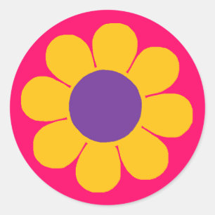 Flower Power Classic Round Sticker