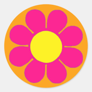Flower Power Classic Round Sticker