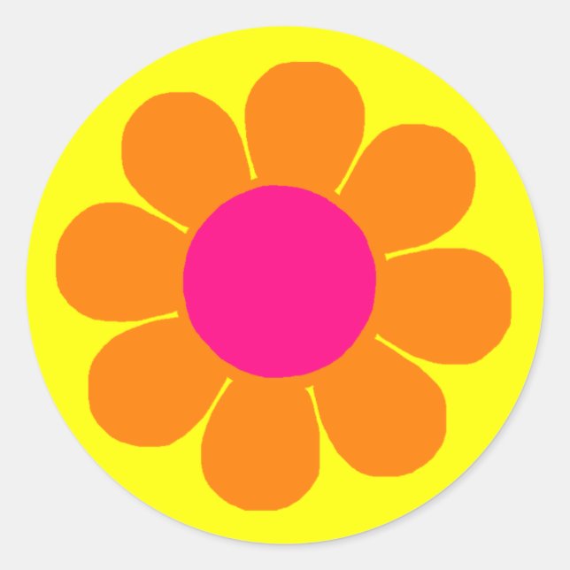 Flower Power Classic Round Sticker (Front)