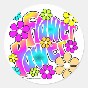 Flower Power Classic Round Sticker