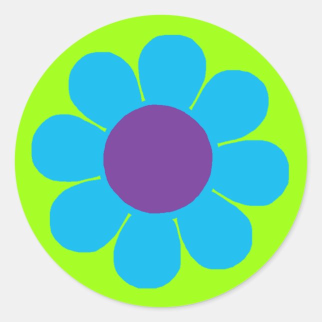 Flower Power Classic Round Sticker (Front)