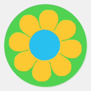 Flower Power Classic Round Sticker