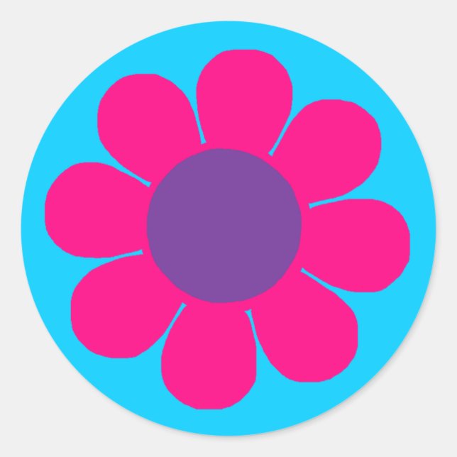 Flower Power Classic Round Sticker (Front)