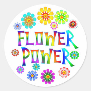 FLOWER POWER CLASSIC ROUND STICKER