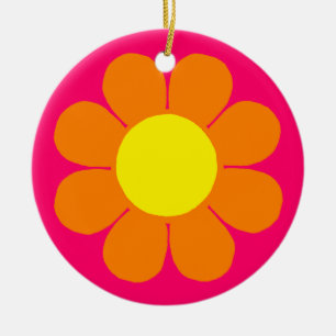 Flower Power Daisy Ceramic Tree Decoration