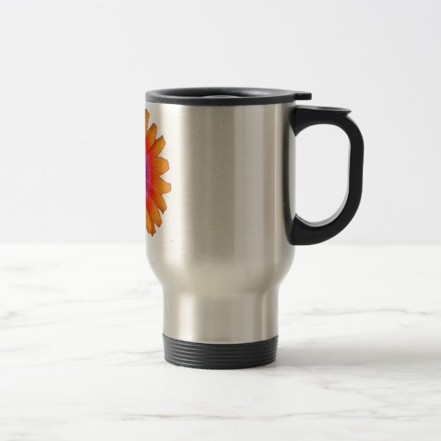 flower power daisy orange travel mug (Right)