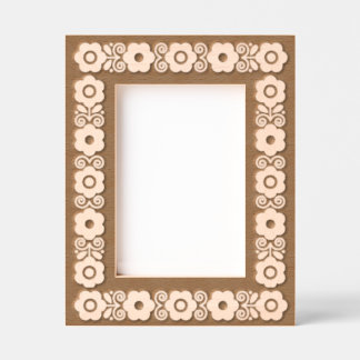 Flower Power Etched Wood Frame Engraved Frames