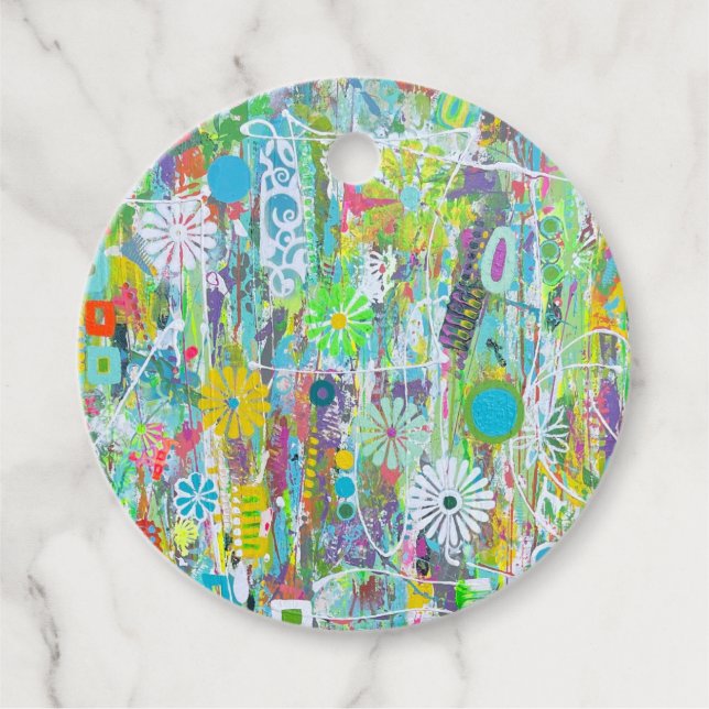 Flower Power Favour Tags (Front)