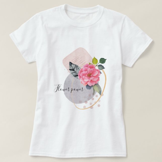 Flower power Floral Collage T-Shirt (Design Front)