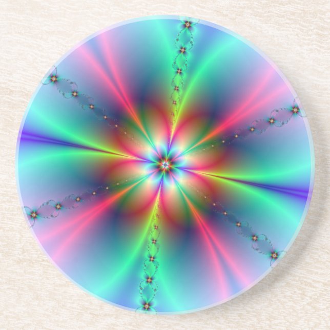 Flower Power Fractal Coaster (Front)