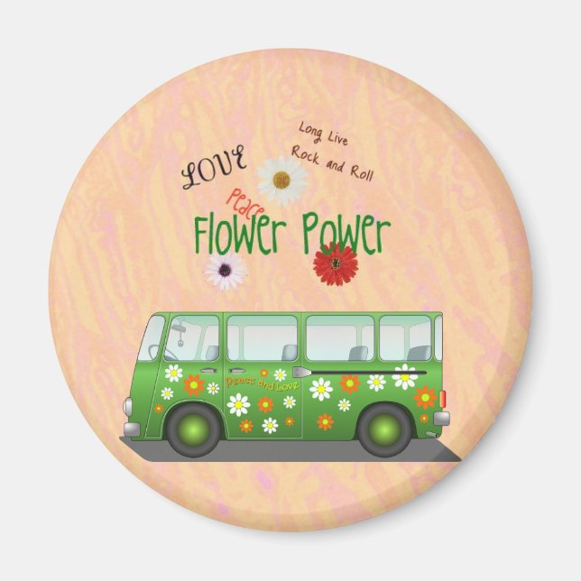 Flower Power fridge magnet (Front)