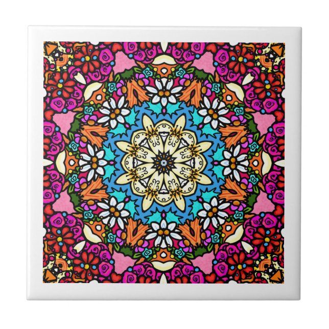 Flower Power Groovy Garden Tile (Front)