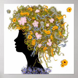 Flower Power hair Poster
