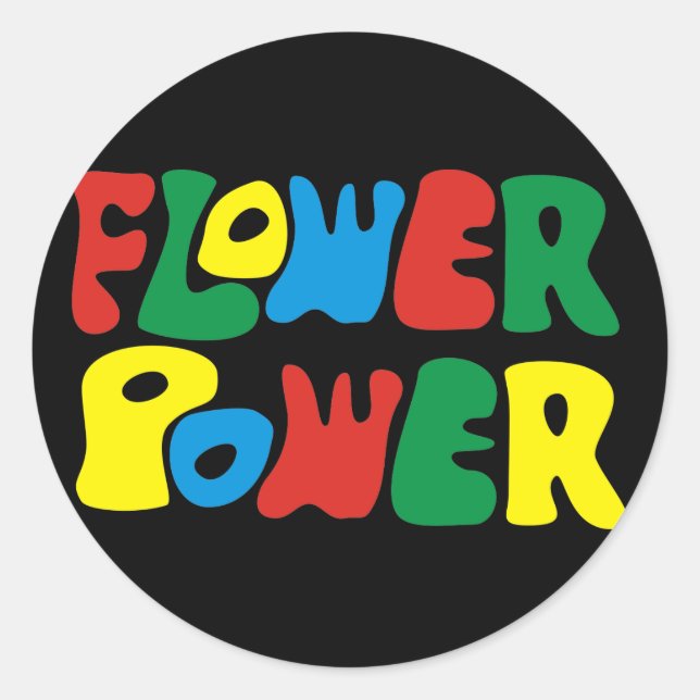 Flower Power Hippie Classic Round Sticker (Front)