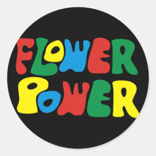 Flower Power Hippie Classic Round Sticker