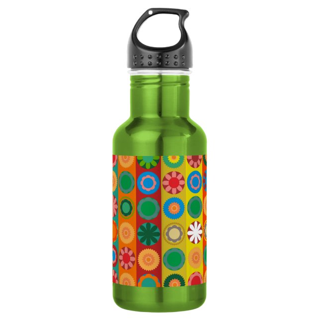 Flower Power in Rows 532 Ml Water Bottle (Front)