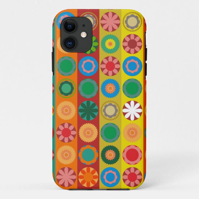 Flower Power in Rows Case-Mate iPhone Case (Back)